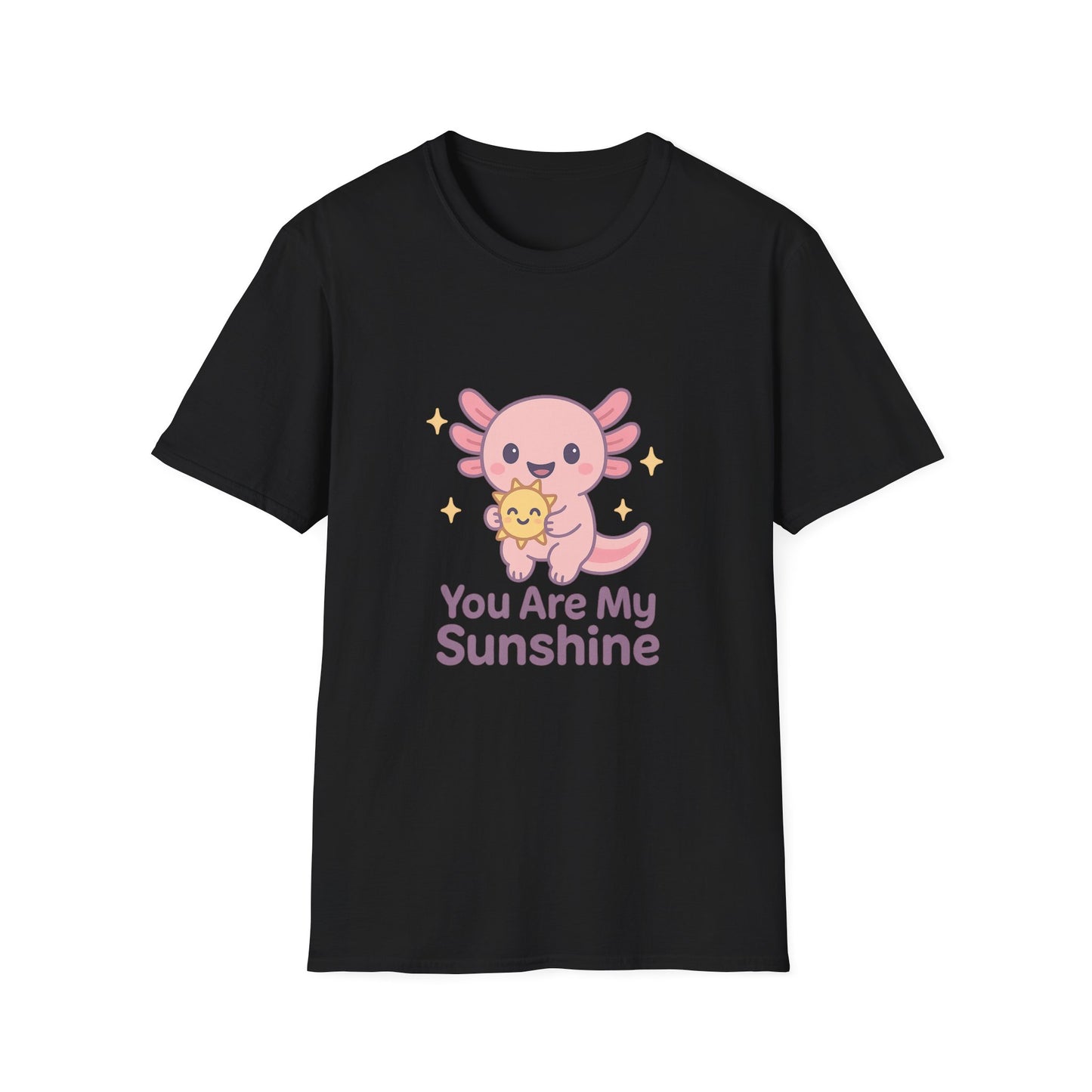 You Are My Sunshine Unisex Softstyle T-Shirt - Cute Axolotl Design
