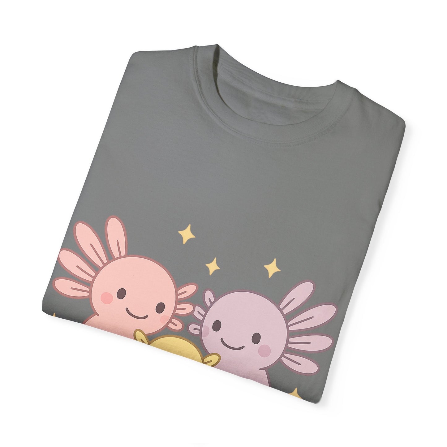 Cute Axolotl Friends T-Shirt - Unisex Garment-Dyed Tee for Animal Lovers