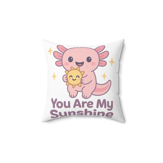 Cute Pink Axolotl Square Pillow - Adorable Home Decor