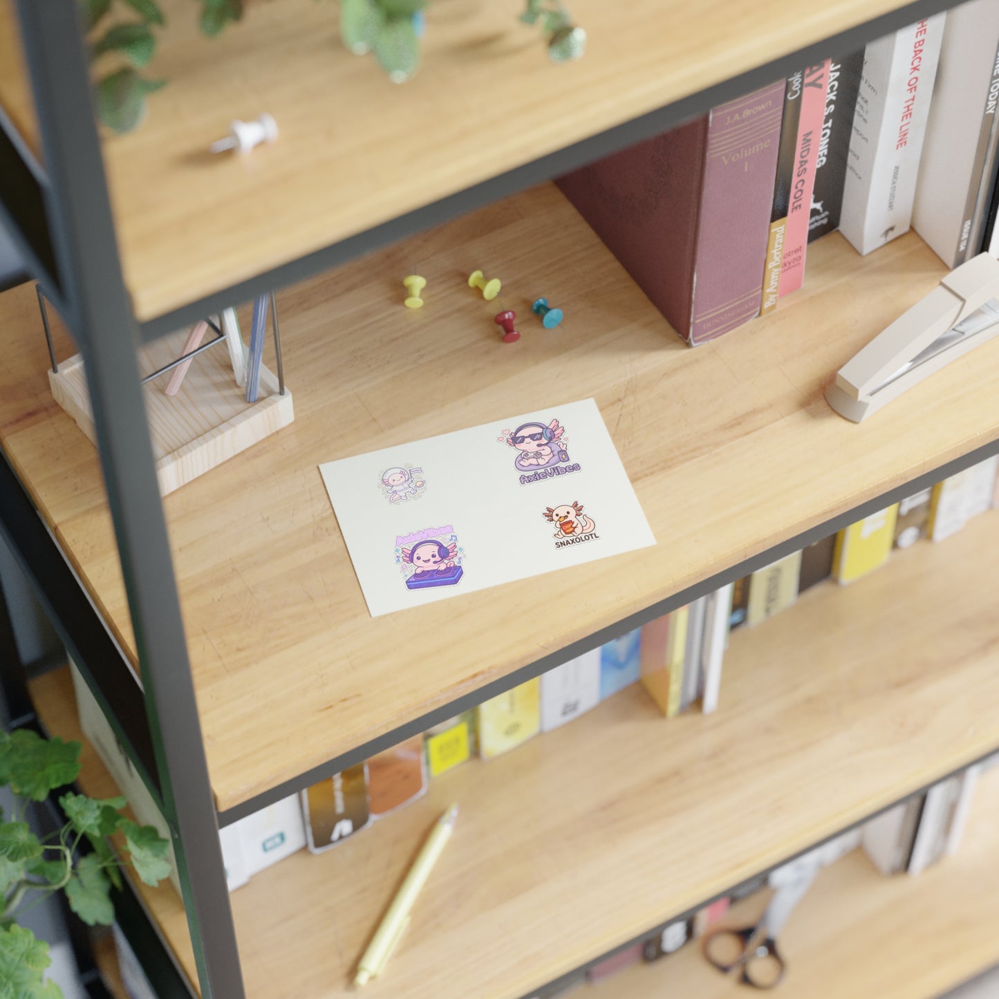 Cute Anime-Themed Sticker Sheets for Creative Expression | AxieVibes & Snaxolotl Designs