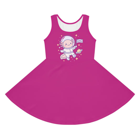 Cute Astronaut Girls' Sundress - Fun Space-Themed Summer Dress