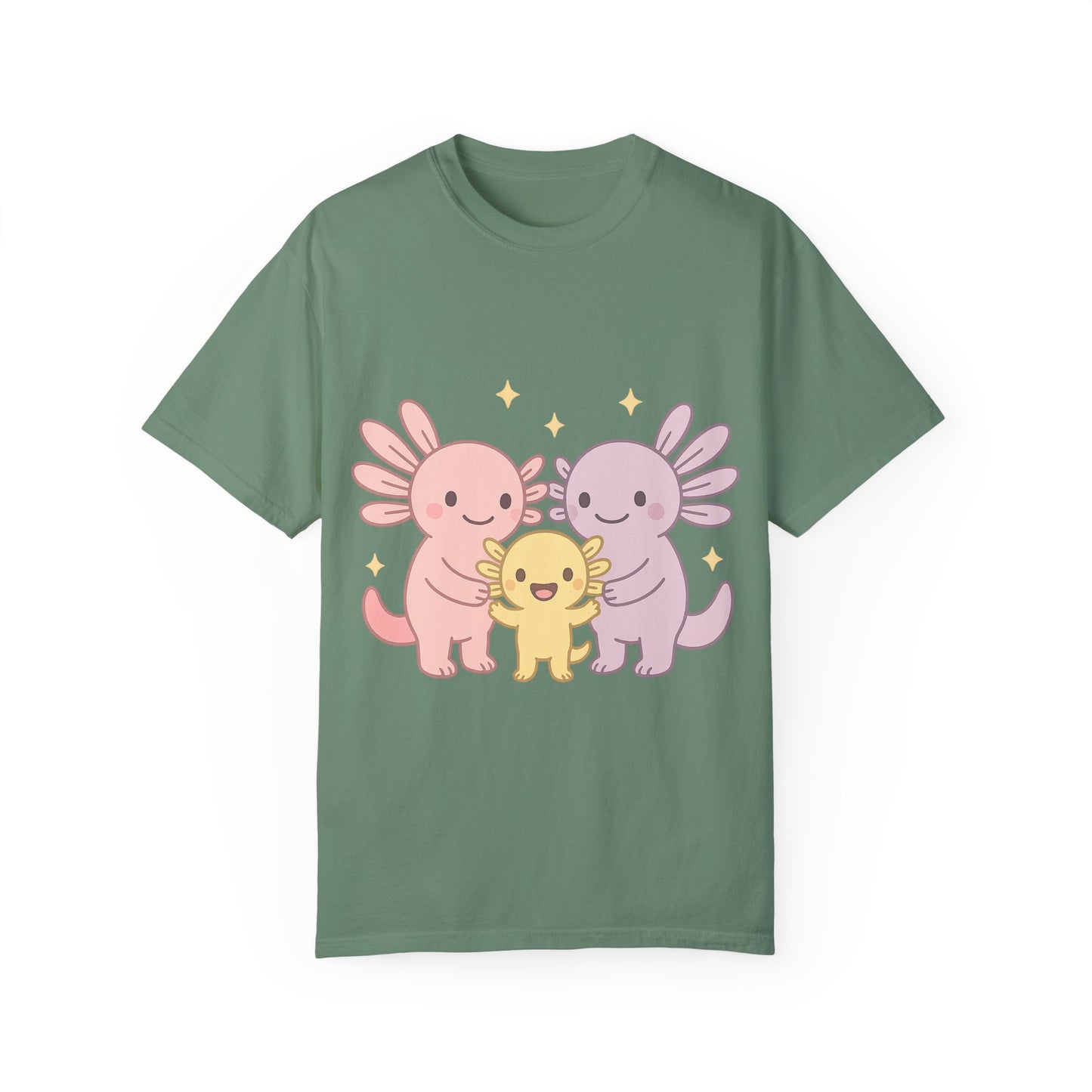 Cute Axolotl Friends T-Shirt - Unisex Garment-Dyed Tee for Animal Lovers
