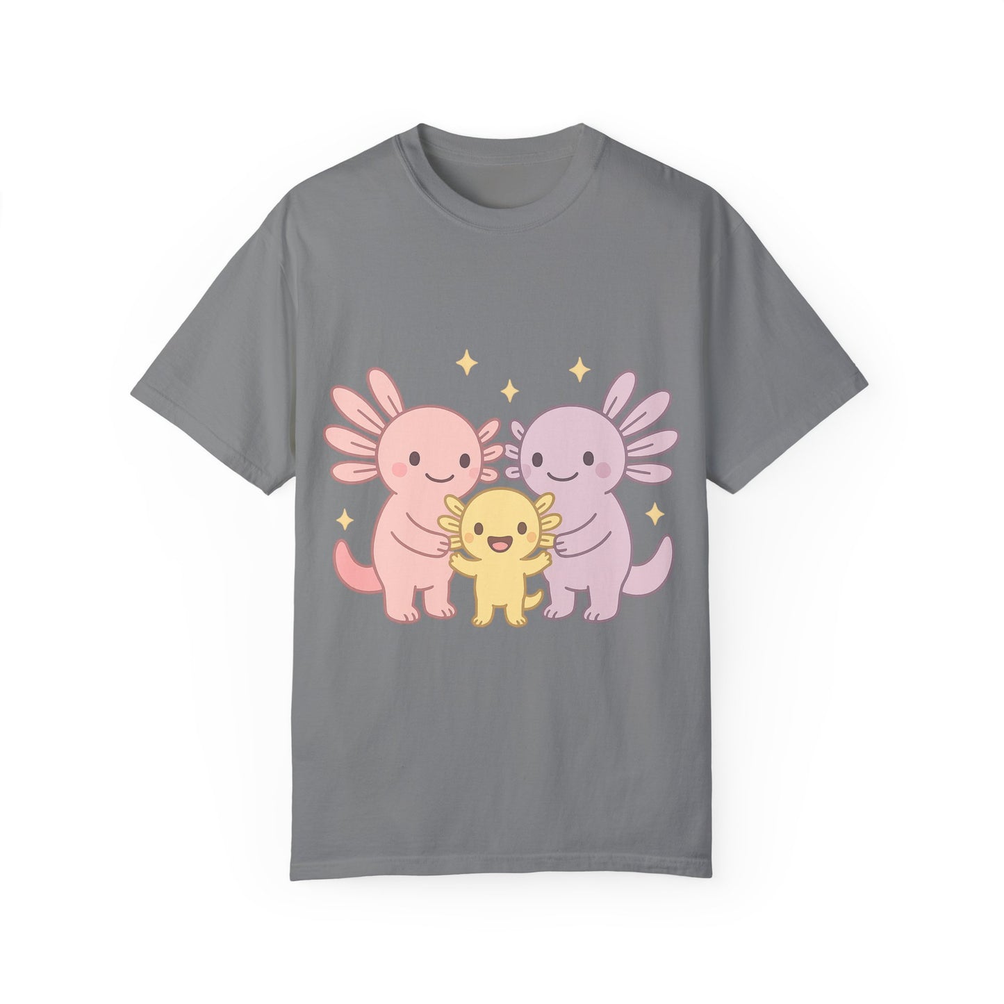 Cute Axolotl Friends T-Shirt - Unisex Garment-Dyed Tee for Animal Lovers