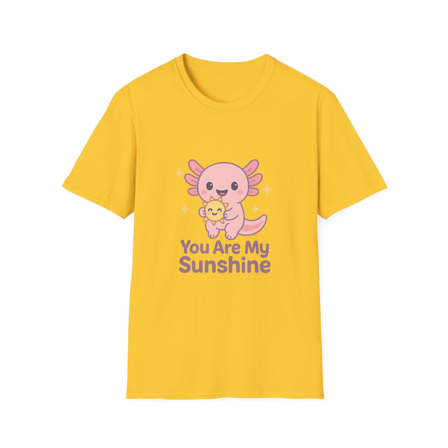 You Are My Sunshine Unisex Softstyle T-Shirt - Cute Axolotl Design