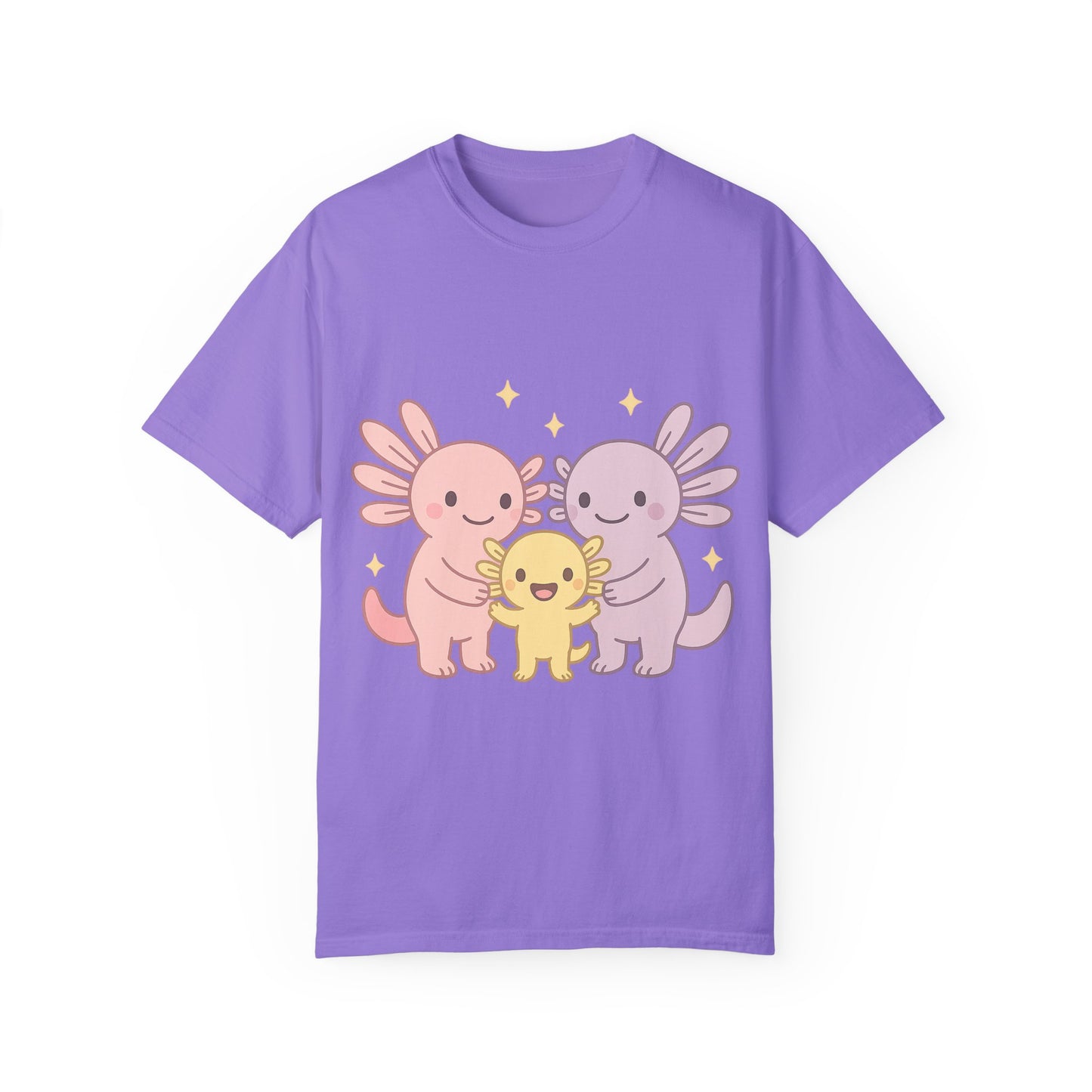 Cute Axolotl Friends T-Shirt - Unisex Garment-Dyed Tee for Animal Lovers