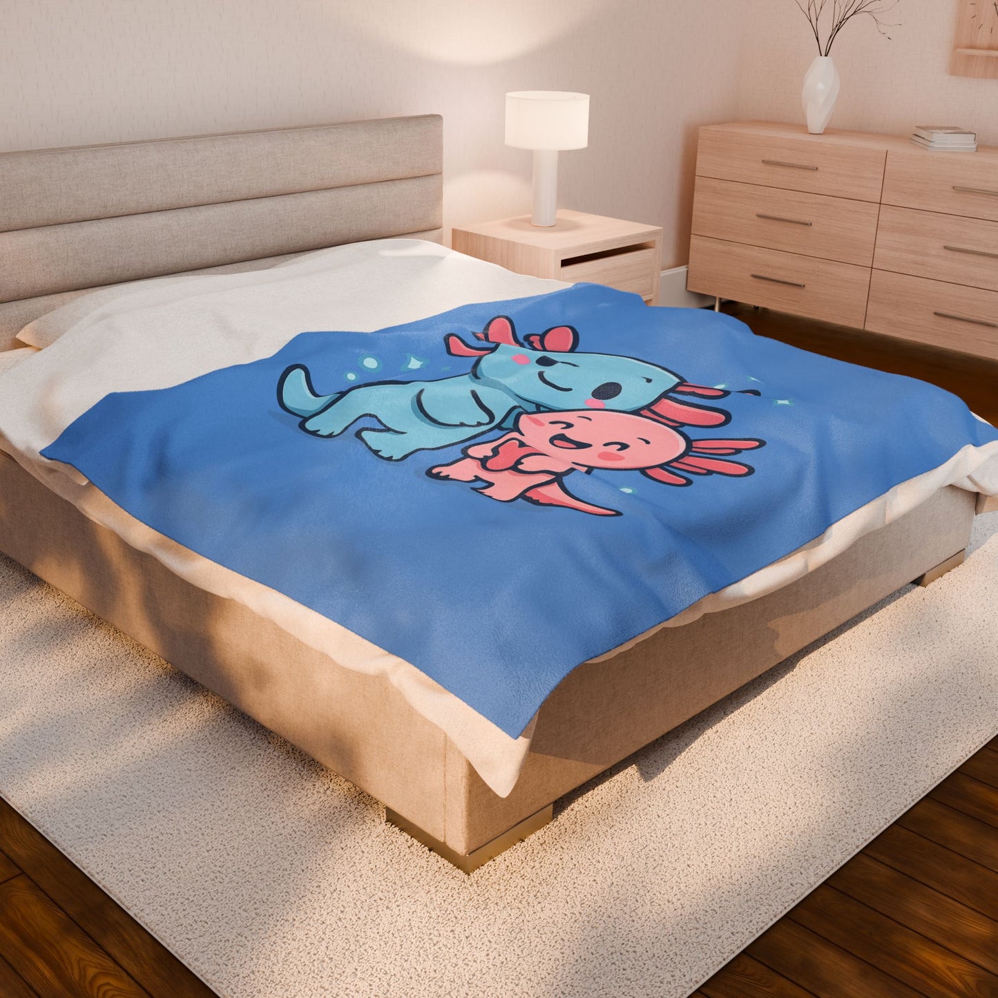 Kawaii Axolotl Plush Blanket for Cozy Comfort