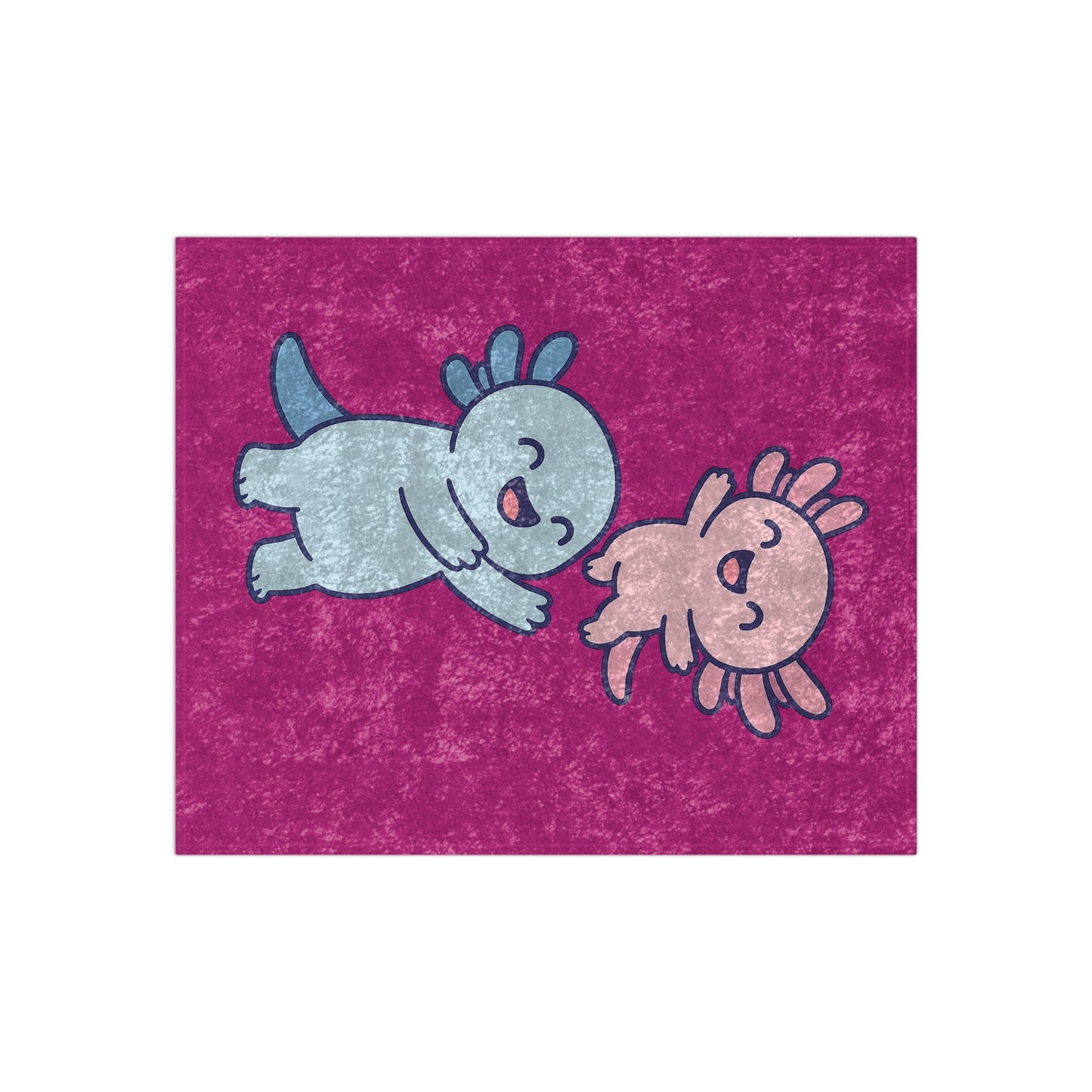 Whimsical Axolotl Crushed Velvet Blanket - Cozy Cuddle Throw for Kids & Celebrations