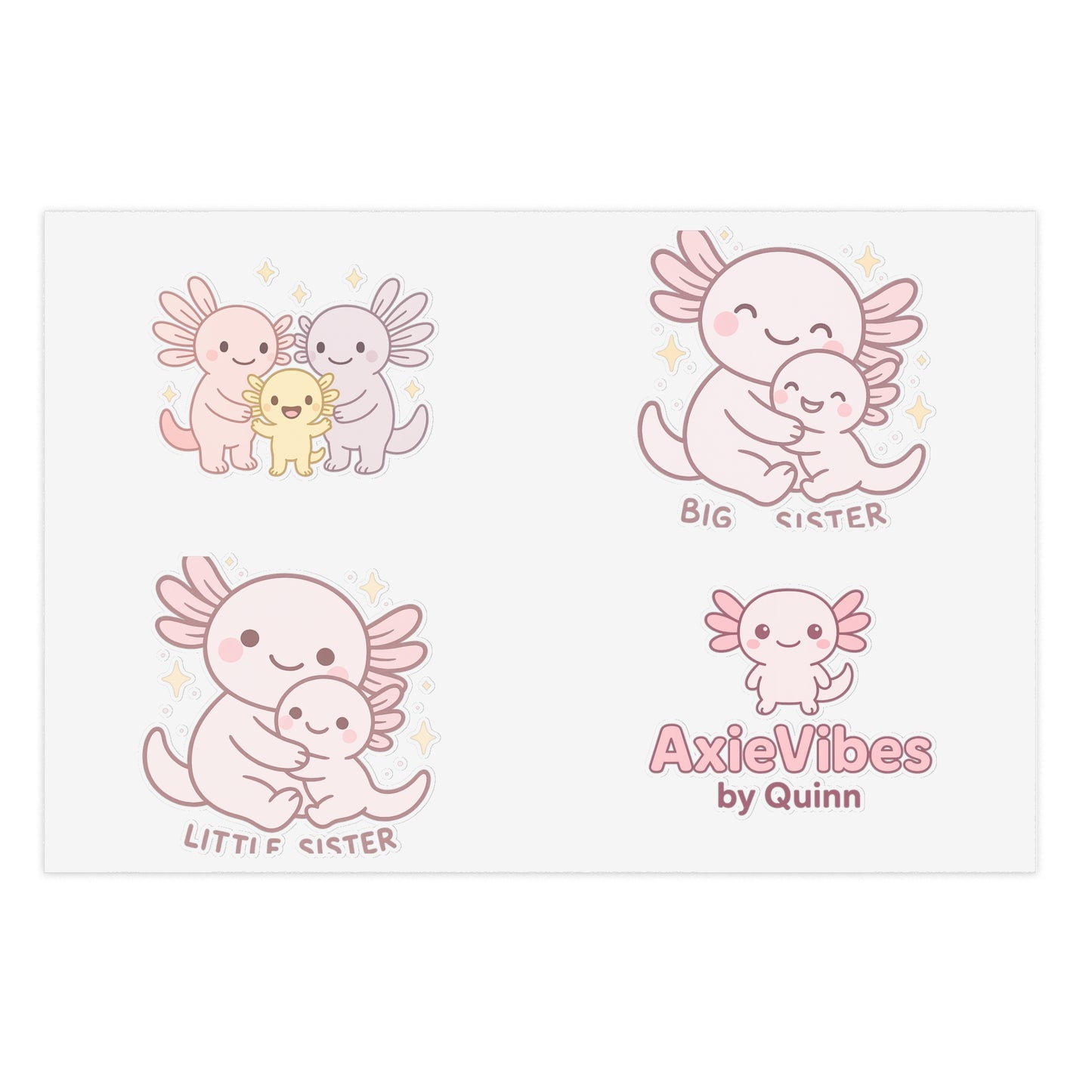 Cute Axolotl Sticker Sheets - Perfect for Sisters and Kids | Fun Decor & Gifts