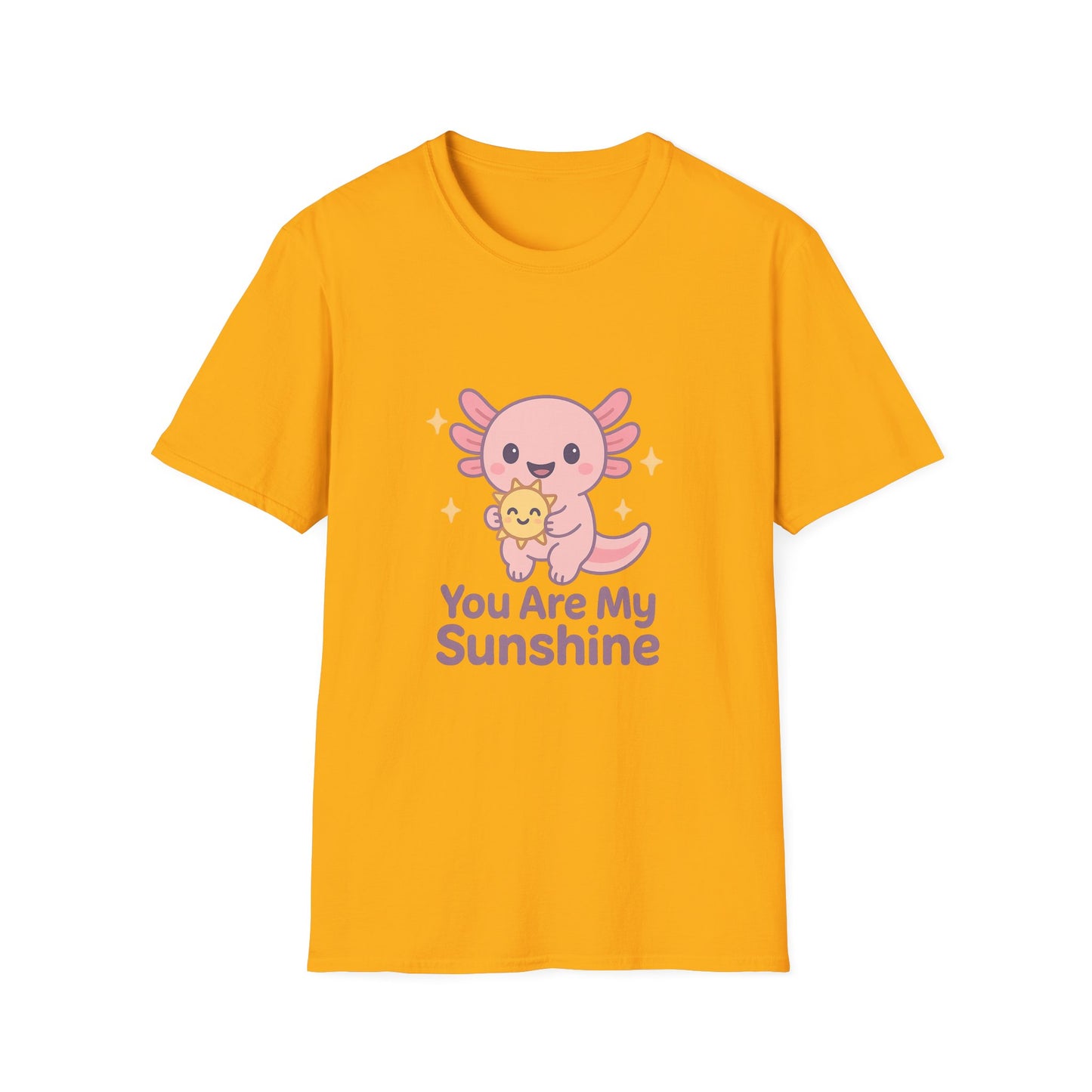You Are My Sunshine Unisex Softstyle T-Shirt - Cute Axolotl Design