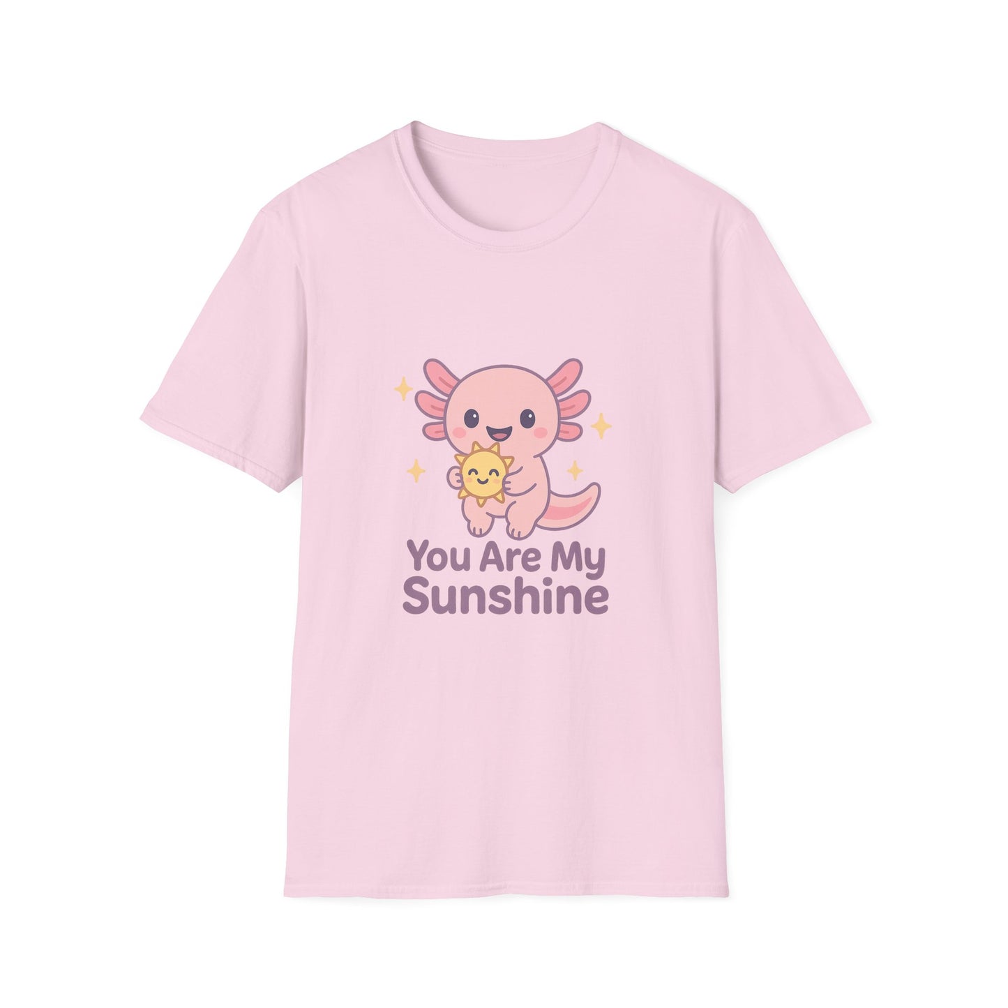 You Are My Sunshine Unisex Softstyle T-Shirt - Cute Axolotl Design