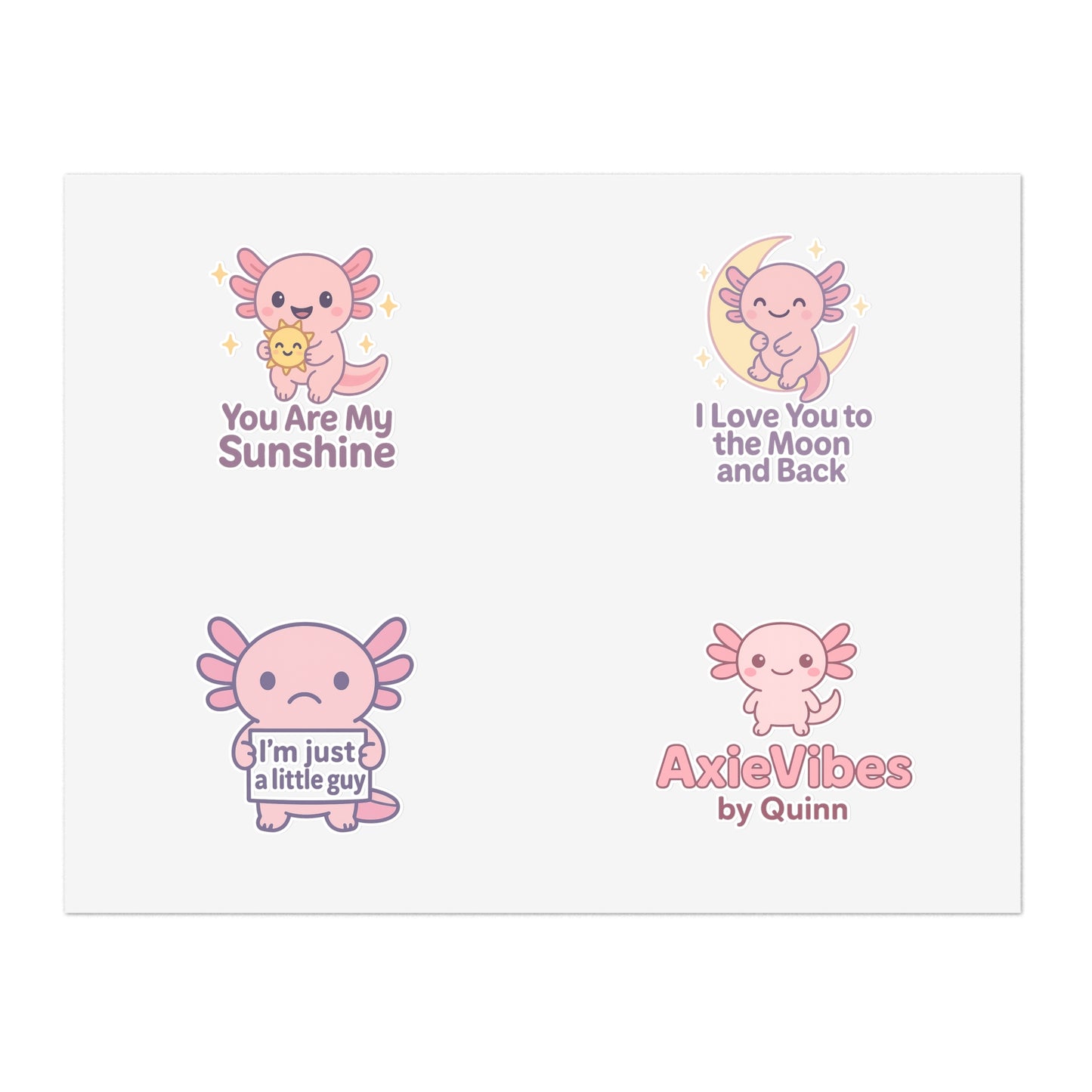 Cute Axolotl Sticker Sheets - Fun, Whimsical Designs for Kids & The Young at Heart