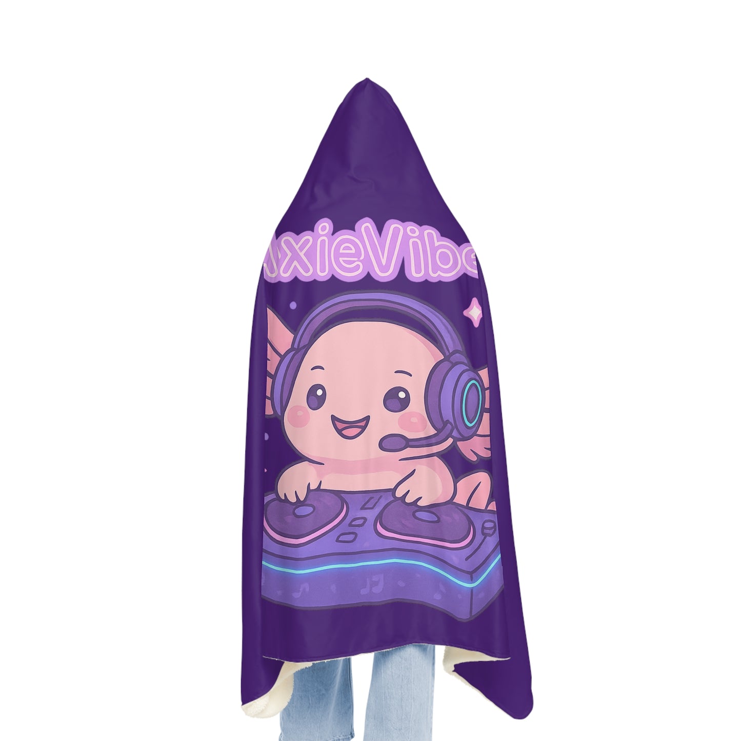 Cozy Snuggle Blanket - AxieVibes with Hood, Perfect for Gaming and Relaxation