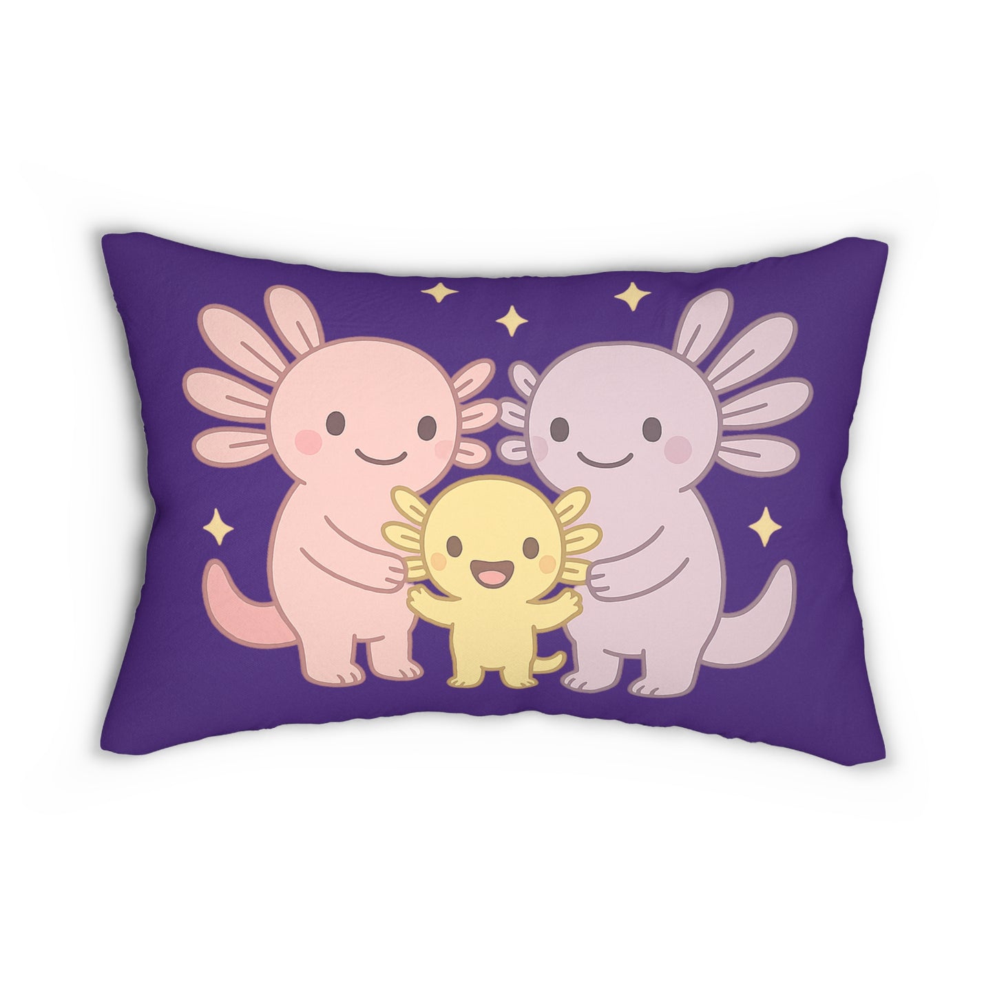 Cute Axolotl Lumbar Pillow - Cozy Plush Cushion for Home Decor