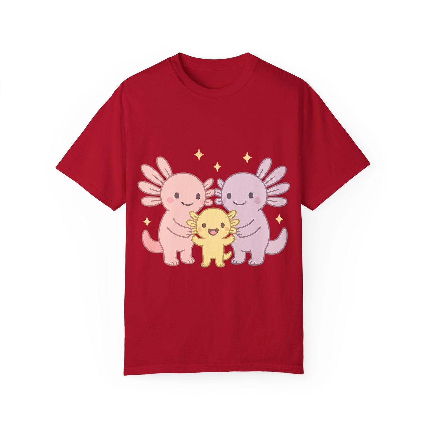 Cute Axolotl Friends T-Shirt - Unisex Garment-Dyed Tee for Animal Lovers