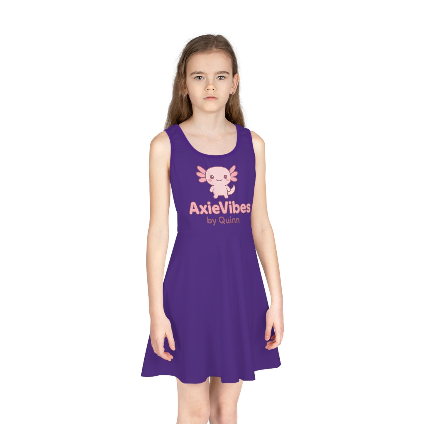 Cute AxieVibes Girls' Sleeveless Sundress for Summer Fun