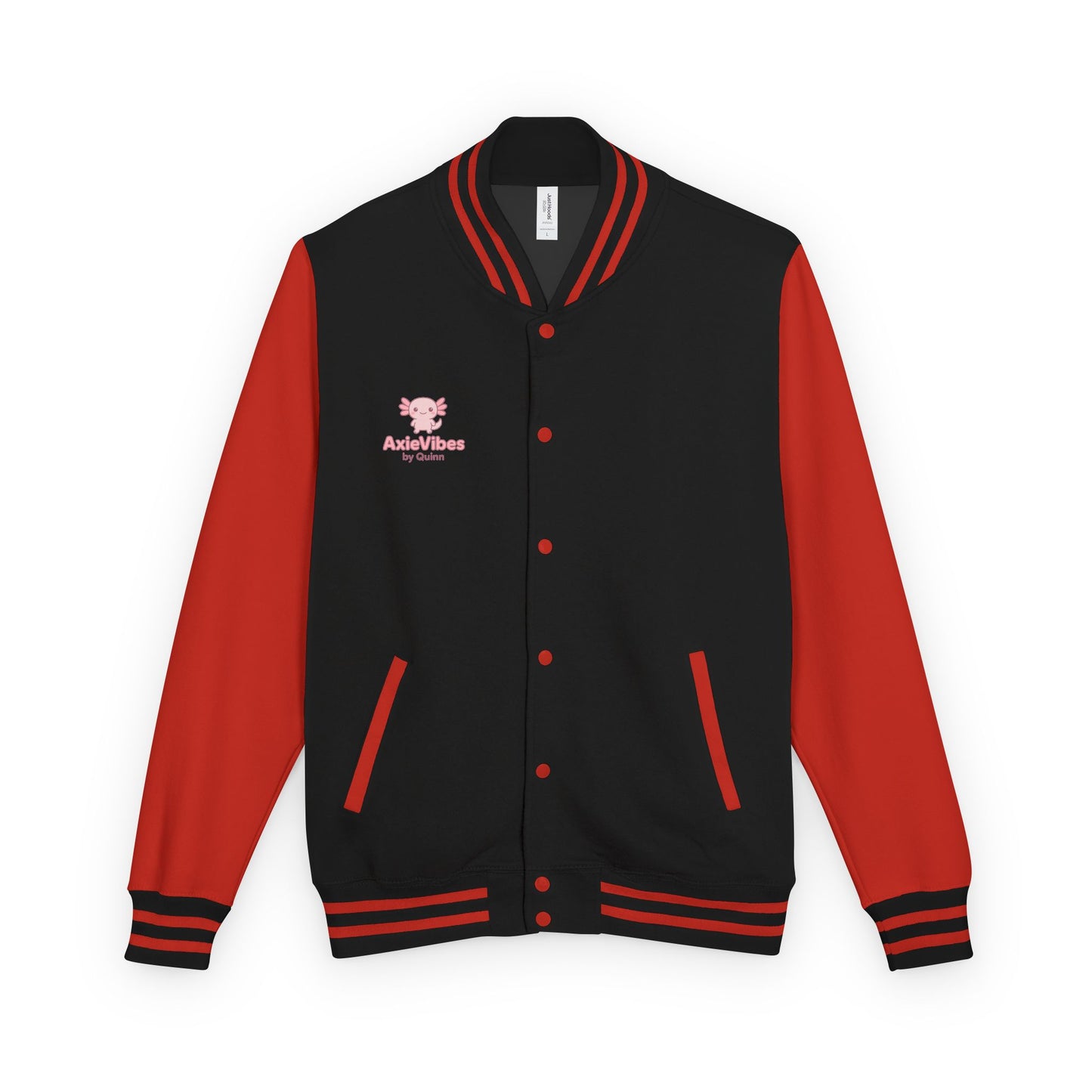 Cute Unisex Heavyweight Letterman Jacket with Adorable Axolotl Design
