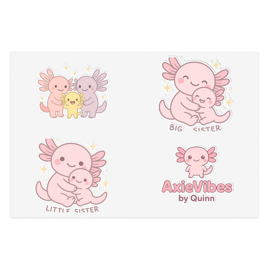 Cute Axolotl Sticker Sheets - Perfect for Sisters and Kids | Fun Decor & Gifts
