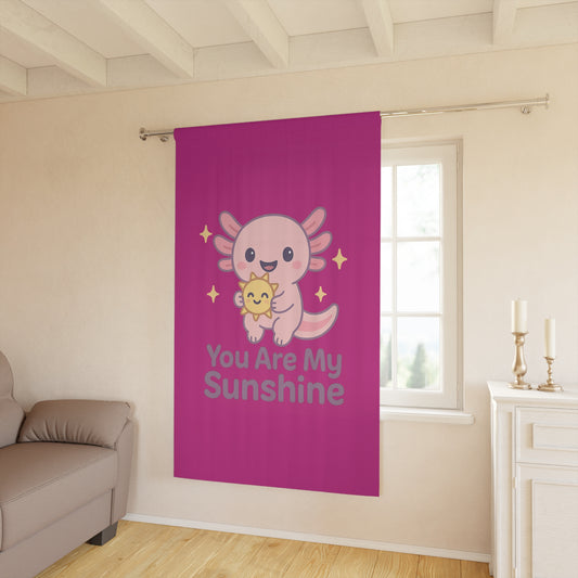 Cute Axolotl Window Curtain - You Are My Sunshine Design