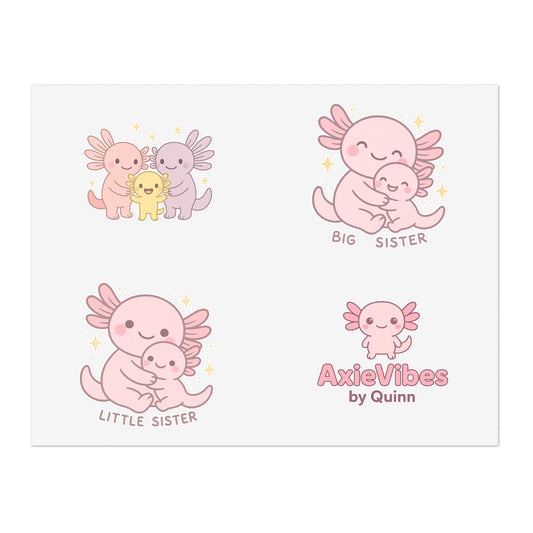 Cute Axolotl Sticker Sheets - Perfect for Sisters and Kids | Fun Decor & Gifts