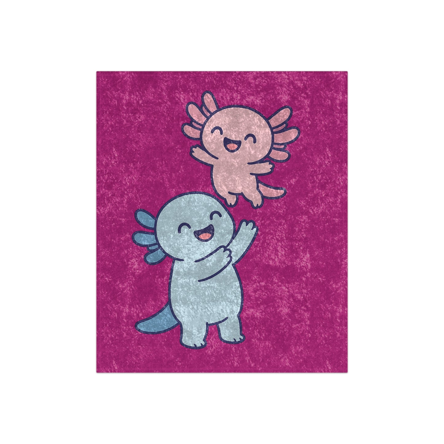 Whimsical Axolotl Crushed Velvet Blanket - Cozy Cuddle Throw for Kids & Celebrations