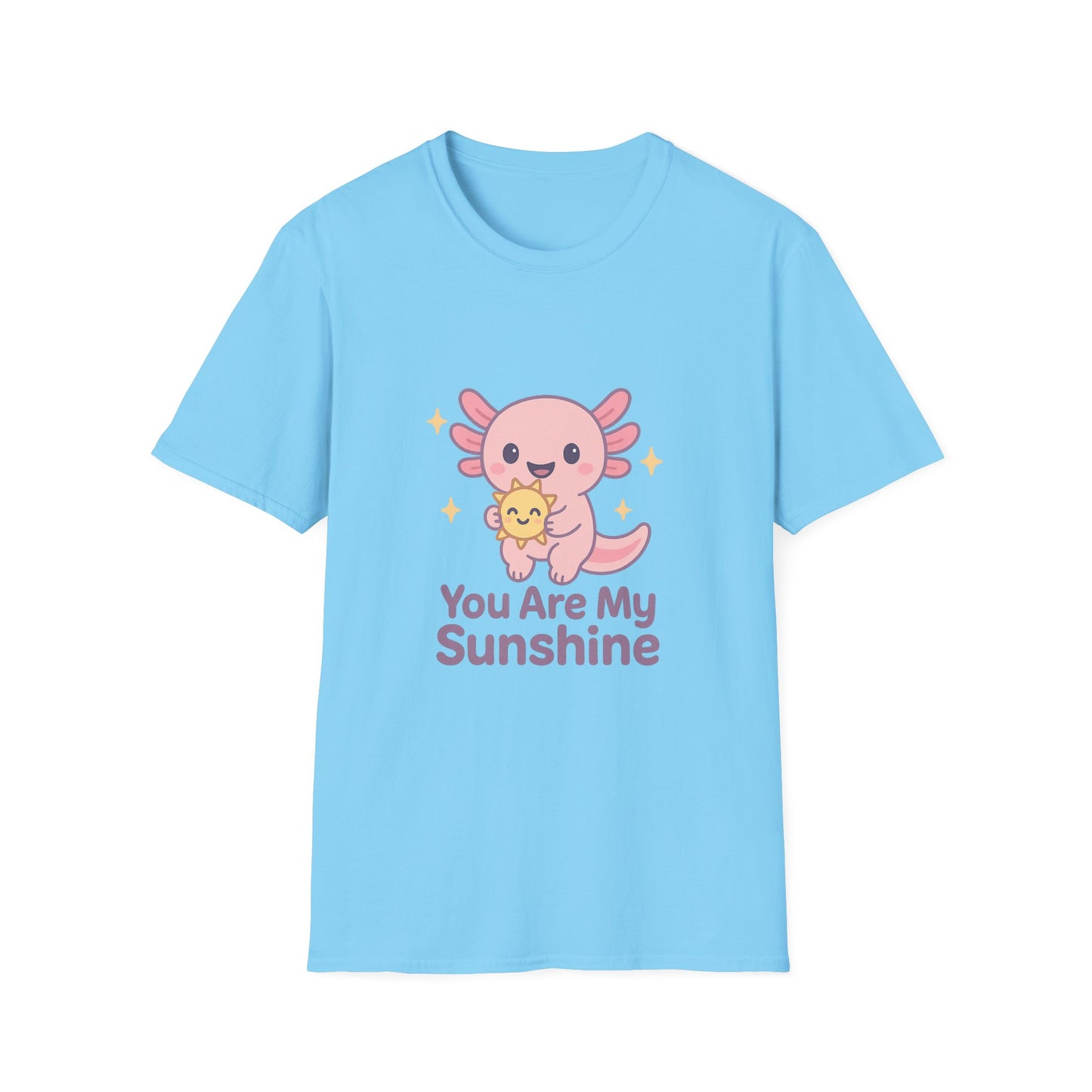 You Are My Sunshine Unisex Softstyle T-Shirt - Cute Axolotl Design
