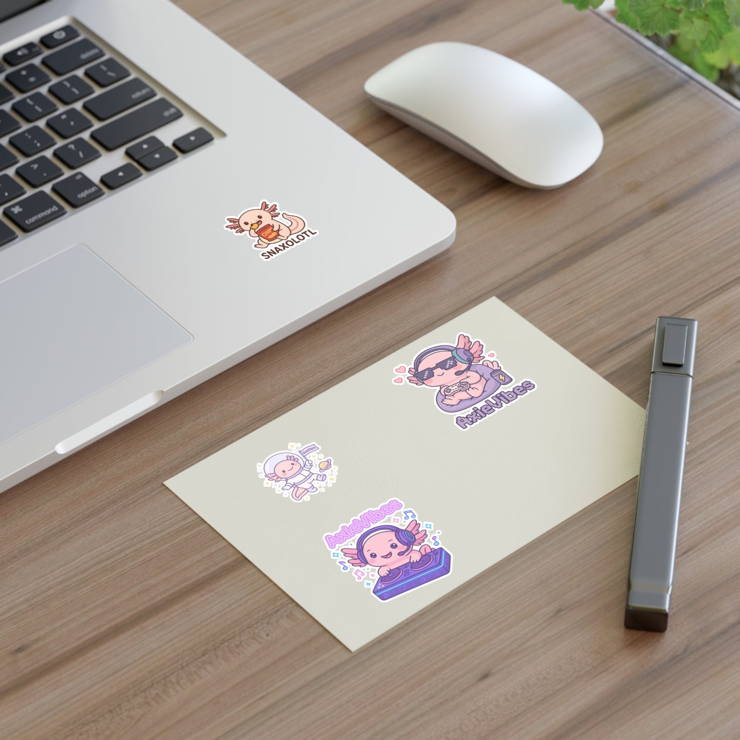 Cute Anime-Themed Sticker Sheets for Creative Expression | AxieVibes & Snaxolotl Designs
