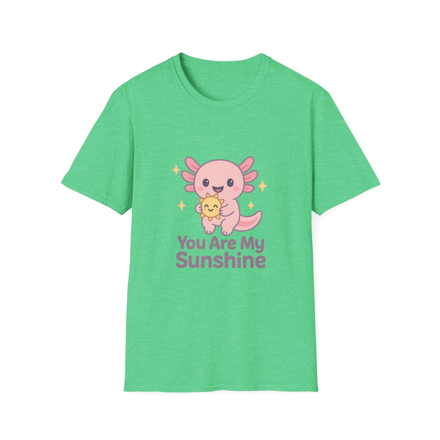 You Are My Sunshine Unisex Softstyle T-Shirt - Cute Axolotl Design