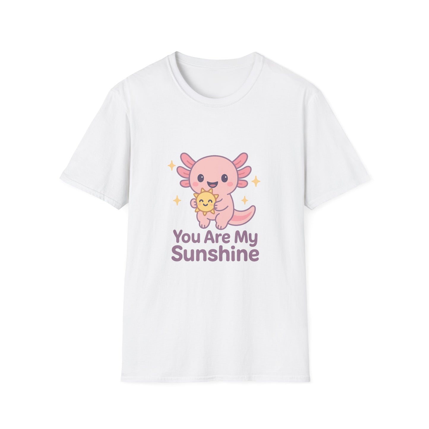 You Are My Sunshine Unisex Softstyle T-Shirt - Cute Axolotl Design