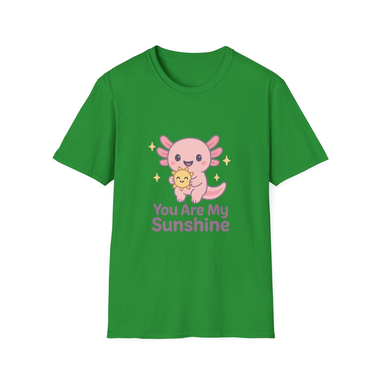 You Are My Sunshine Unisex Softstyle T-Shirt - Cute Axolotl Design