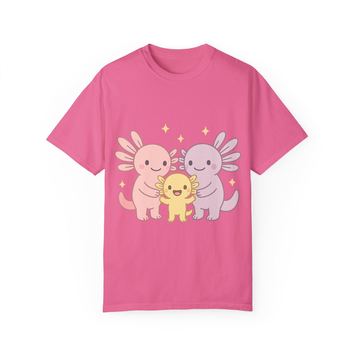 Cute Axolotl Friends T-Shirt - Unisex Garment-Dyed Tee for Animal Lovers