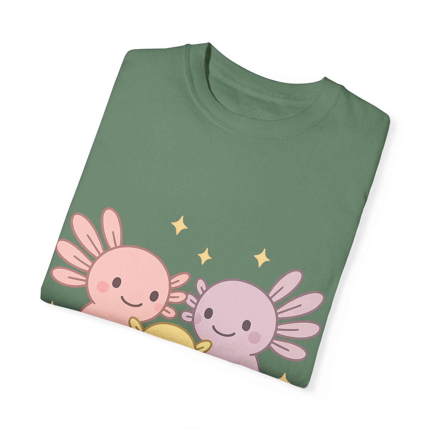 Cute Axolotl Friends T-Shirt - Unisex Garment-Dyed Tee for Animal Lovers