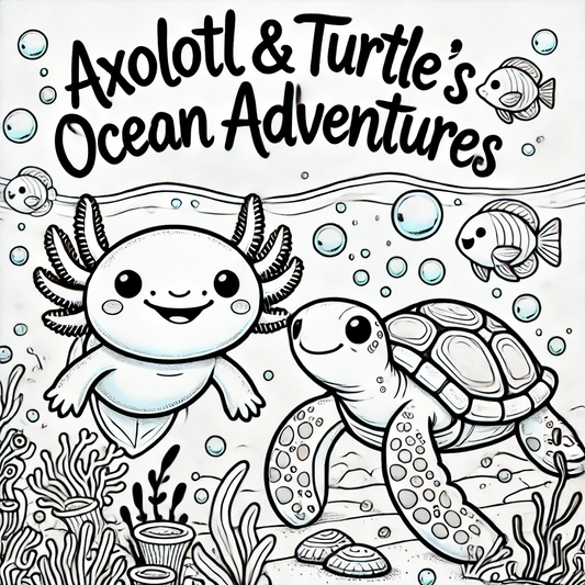 Axolotl & Turtle’s Ocean Adventures Coloring Book